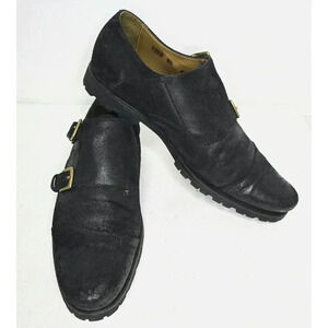 Men's Billy Reid Double Monk Strap Suede Dress Shoes SZ 8.5 Made in Italy